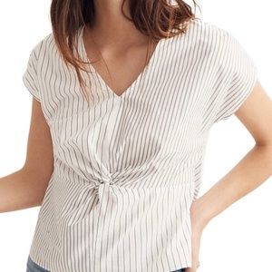 Like New EUC Madewell Stripe Twist Front Top S